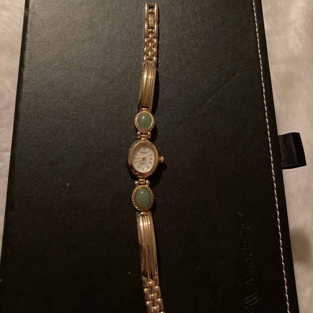 LA Express Quartz Watch with Faux Jade stones